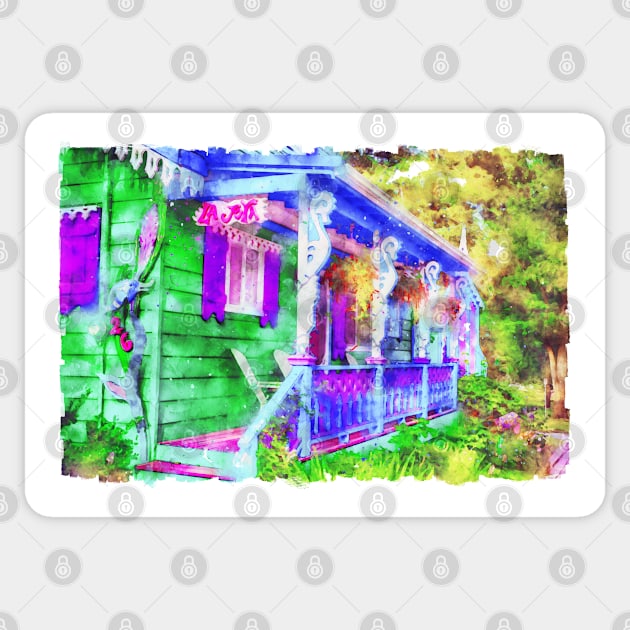 Victorian Gingerbread Cottage 16 Sticker by Robert Alsop